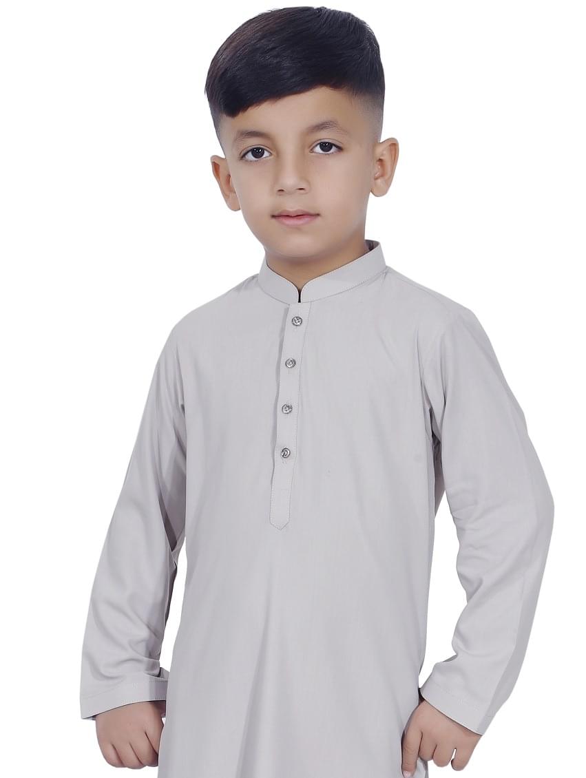 Kids Grey Shalwar Kameez - Image 3