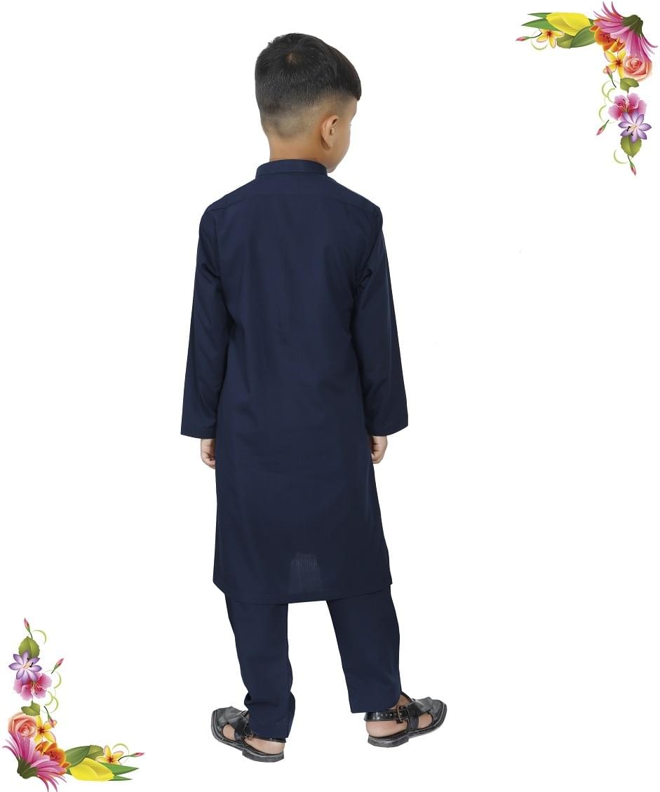 Kids Navy Blue Shalwar Kameez - Image 3